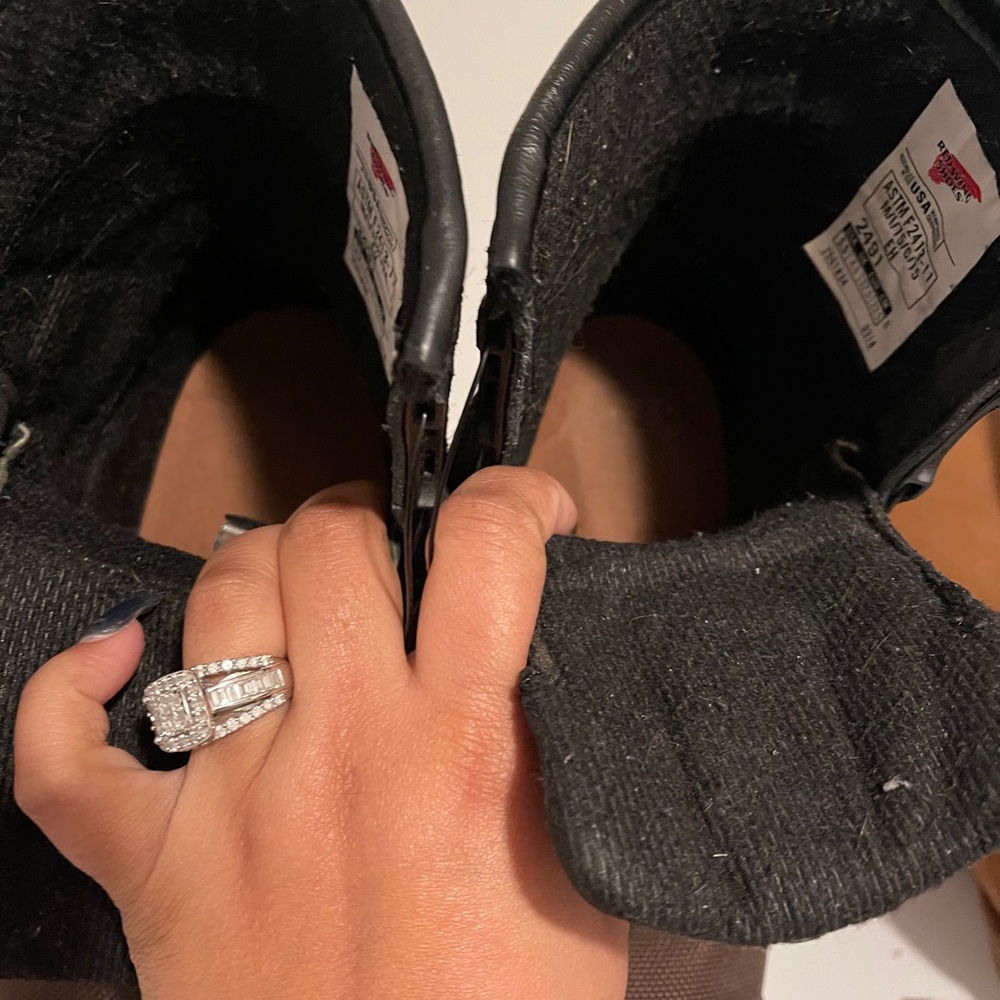 These are steel toe boots.
